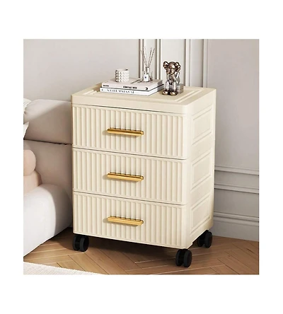 gaomon 1PC Plastic Multifunctional Storage Cabinet, Drawer Type Bedside Table for Living Room Bedroom Toy Book Organizer