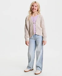 abercrombie kids Girls' 5-16 Braided High-Rise Wide-Leg Jeans