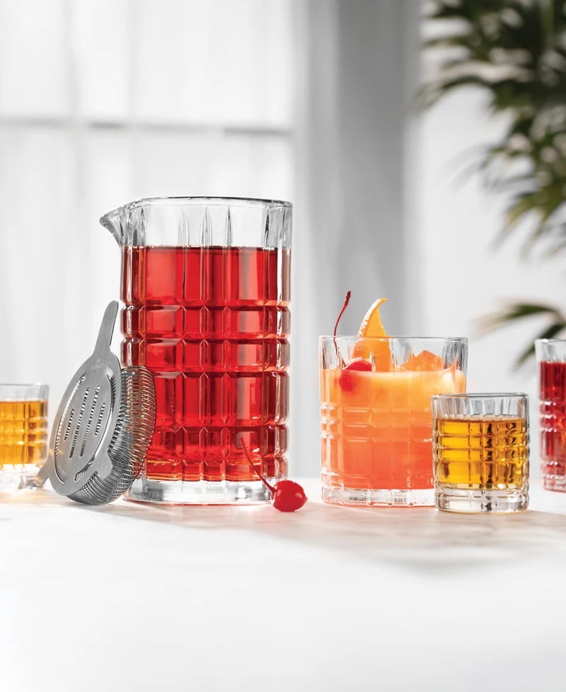Godinger Whiskey Rye Plaid 6-Pc. Mixing Pitcher Set