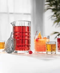 Godinger Whiskey Rye Plaid 6-Pc. Mixing Pitcher Set