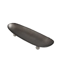 Godinger Temari Hammered Gunmetal Footed 5.62" Oval Platter