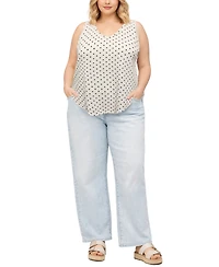 Coin 1804 Plus Polka Dot Bubble Crinkley Double Tank Top