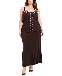 Coin 1804 Plus Size Polka Dot Mesh Panel Cami Top