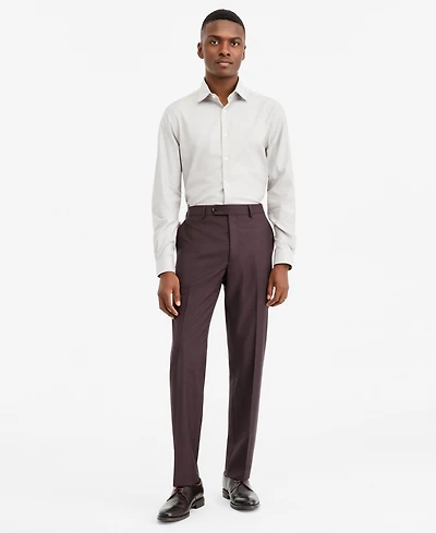 The Men's Store Modern-Fit Bordeaux 100% Wool Suit Separate Pants, Macy's Exclusive
