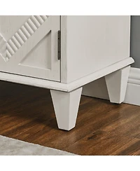 Clihome 33.6" Retro Wooden Sideboard Buffet Cabinet with Storage, Accent Display Cabinets, Media Console Credenza