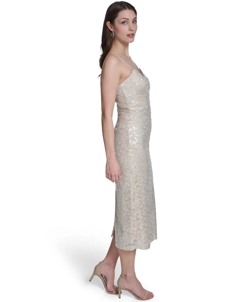 Eliza J Women's Spaghetti Strap V-Neck Midi Dress