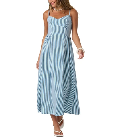 O'Neill Women's Linden Stripe Sweetheart Neck Dress