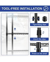 Streamdale Furniture Heavy Duty 5 Tier Wire Shelving Unit with Wheels and Feet