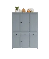 Streamdale Furniture Farmhouse Kitchen Pantry Cabinet with Storage and Drawers