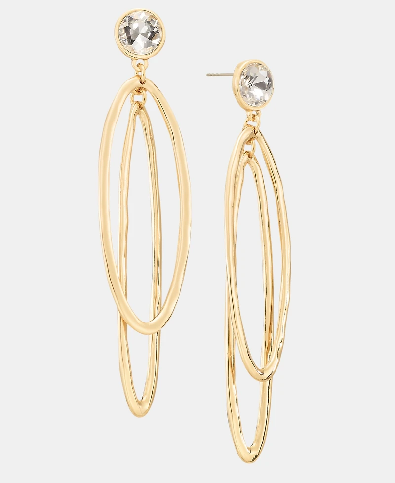 I.n.c. International Concepts Crystal Double Oval Statement Earrings, Macy's Exclusive