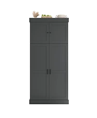 Streamdale Furniture Tall Shaker Kitchen Pantry Cabinet with Storage and Wine Racks