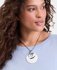 I.n.c. International Concepts Crystal & Shell Pendant Necklace, 16" + 3" extender, Macy's Exclusive