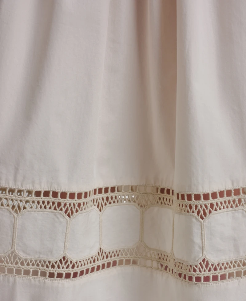 Dkny Women's Embroidered Short-Sleeve Cotton Shirt Dress