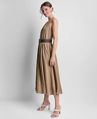 Dkny Women's Sleeveless Halter Midi Dress