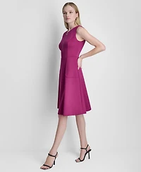 Dkny Women's Sleeveless Zip-Front Crewneck Dress