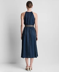 Dkny Women's Sleeveless Halter Midi Dress