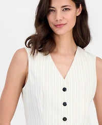 T Tahari Women's Sleeveless Button-Front Vest