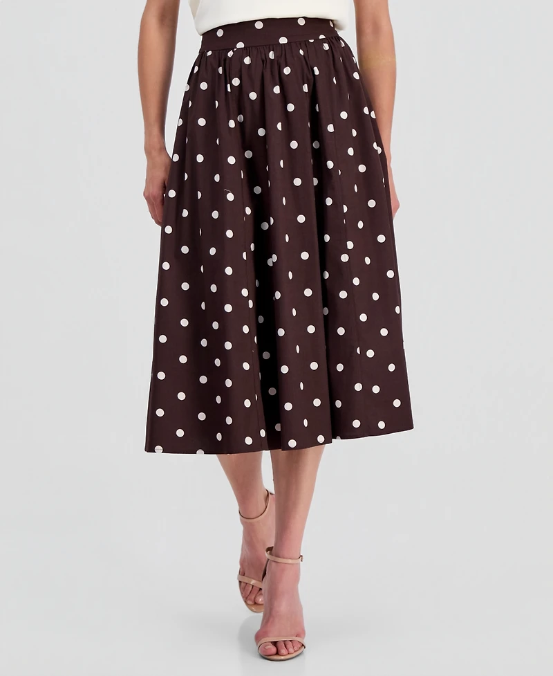 T Tahari Women's Printed Pull-On Midi Skirt
