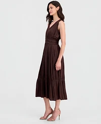 T Tahari Women's V-Neck Sleeveless Fit & Flare Dress