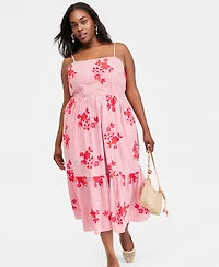 On 34th Trendy Plus Embroidered Midi Dress, Macy's Exclusive