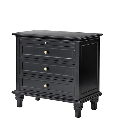 Hulala Home Arthelia Traditional 28.37''W 3-Drawer End Table with Charging Station