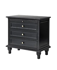 Hulala Home Arthelia Traditional 28.37''W 3-Drawer End Table with Charging Station