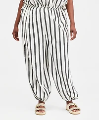 On 34th Trendy Plus Emma Striped Balloon-Leg Pants, Macy's Exclusive