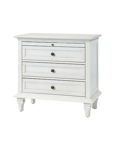 Hulala Home Arthelia Traditional 28.37''W 3-Drawer End Table with Charging Station