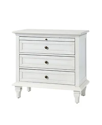 Hulala Home Arthelia Traditional 28.37''W 3-Drawer End Table with Charging Station