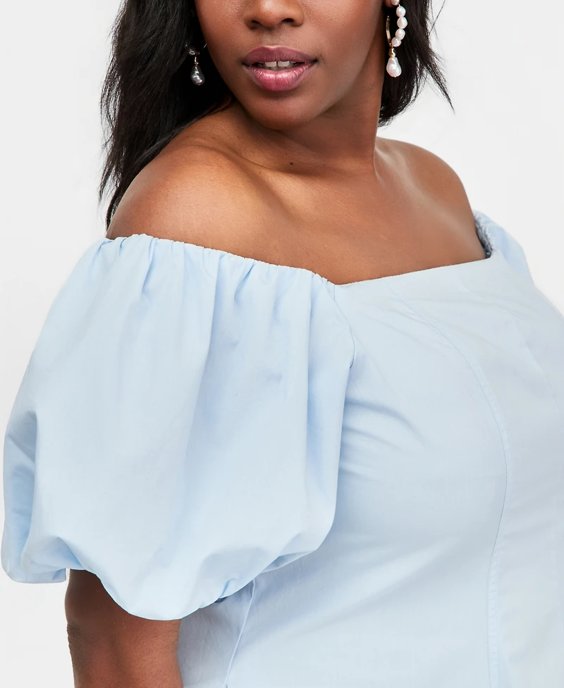 On 34th Trendy Plus Off-The-Shoulder Midi Dress, Macy's Exclusive