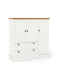 Gouun 47.5 in Kitchen Freestanding Storage Cabinet with 3 Doors, 2 Drawers and 110 lbs Top