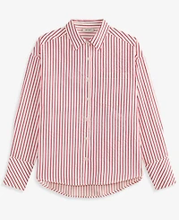 On 34th Women's Textured Seersucker Striped Button-Front Shirt, Macy's Exclusive