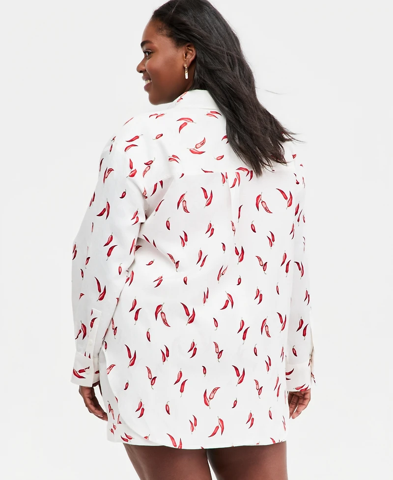 On 34th Trendy Plus Set Pepper Toss Shirt, Macy's Exclusive
