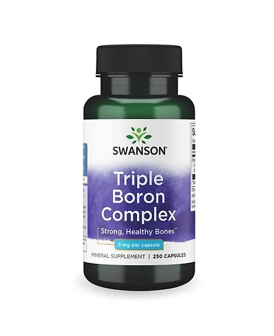 Swanson Triple Boron Complex Natural Bone Health and Joint Support Mineral Supplement Featuring Citrate, Aspartate and Glycinate (250 Capsules)