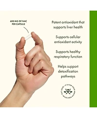Swanson Nac NAcetyl Cysteine 600 mg, Antioxidant and Liver Support Supplement, 100 Veggie Capsules for Detox and Free Radical Support