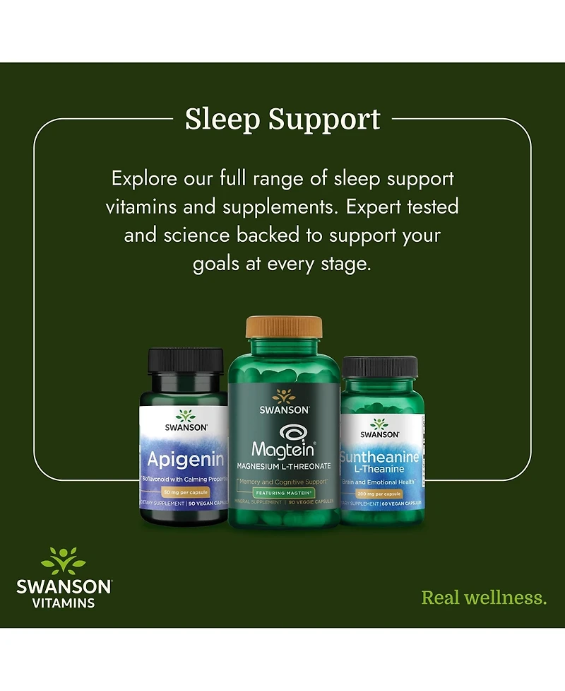 Swanson Apigenin Supplement, 50mg Capsules (90 Count), Helps Promote Sleep, Stress Relief and Overall Men's Health