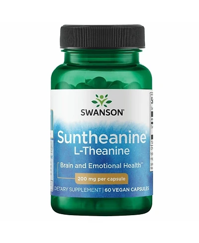 Swanson Amino Acid Double Potency Suntheanine LTheanine 200 Milligrams 60 Veg Capsules