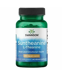 Swanson Amino Acid Double Potency Suntheanine LTheanine 200 Milligrams 60 Veg Capsules