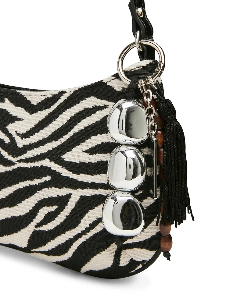 Steve Madden Bsabine Small Pebbled and Tassled Shoulder Handbag