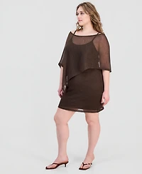 Madden Girl Trendy Plus 2-Piece Poncho & Mini Dress Set