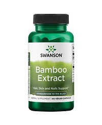 Swanson Bamboo Extract for Hair and Nails Silica Supplement Supports Collagen 300 mg 60 Veggie Capsules