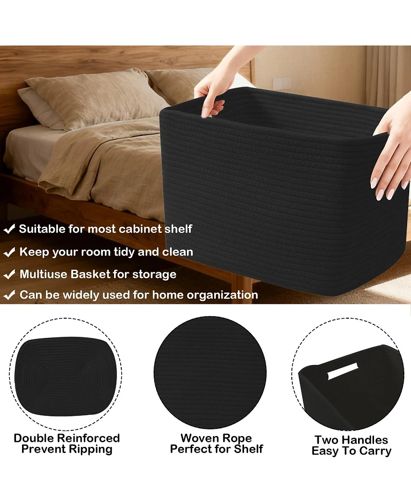 Gnuadz 3 Pack Woven Storage Baskets Organizing Bins Home Organization Gift Basket