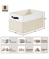 Gnuadz Fabric Collapsible Storage Baskets With Handles Gift Basket