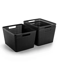 Gnuadz Woven Plastic Basket Home Storage Organization Jute Design Gift