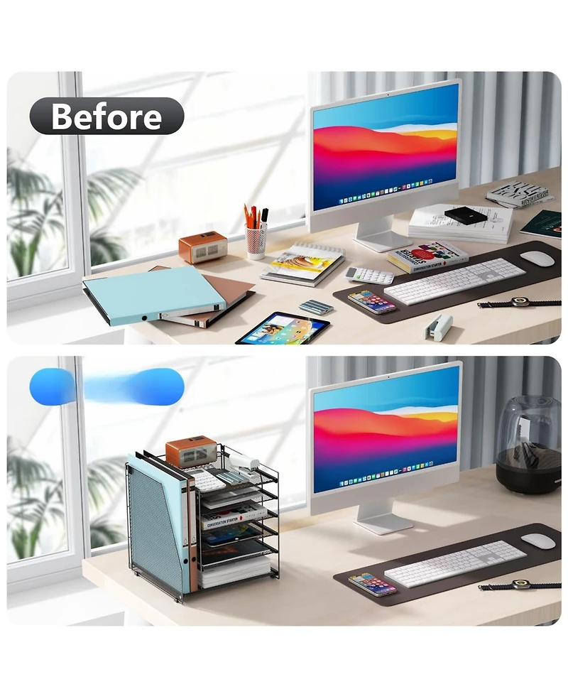 Gnuadz 6-Tier Paper Organizer Magazine Holder Desk File Storage