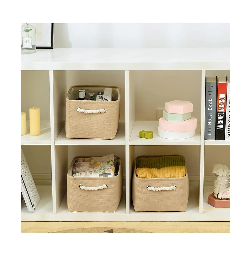 Gnuadz 3pack Storage Bins Canvas Basket Organizer with Handles Gift