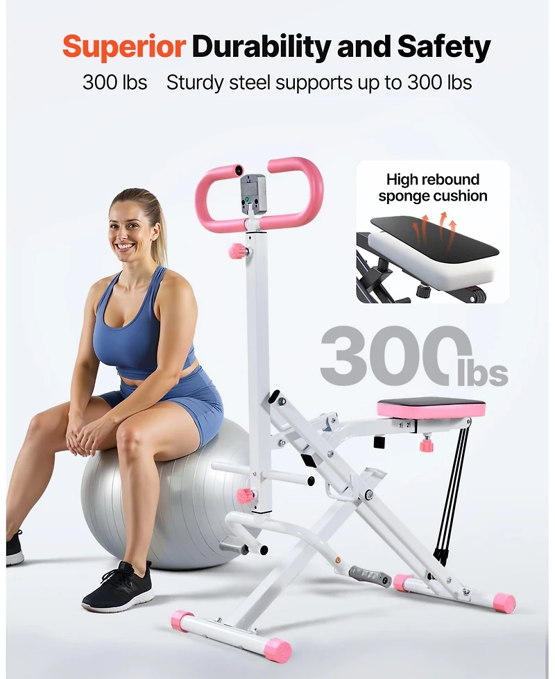 Mecale Deep Squat Rowing Machine, Foldable Glute Trainer with 3 Resistance Bands, Home Squat Machine for Glutes and Legs