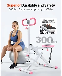 Mecale Deep Squat Rowing Machine, Foldable Glute Trainer with 3 Resistance Bands, Home Squat Machine for Glutes and Legs