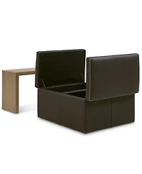 Holtman 35" Leather Square Storage Ottoman
