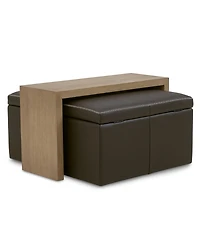 Holtman 35" Leather Square Storage Ottoman